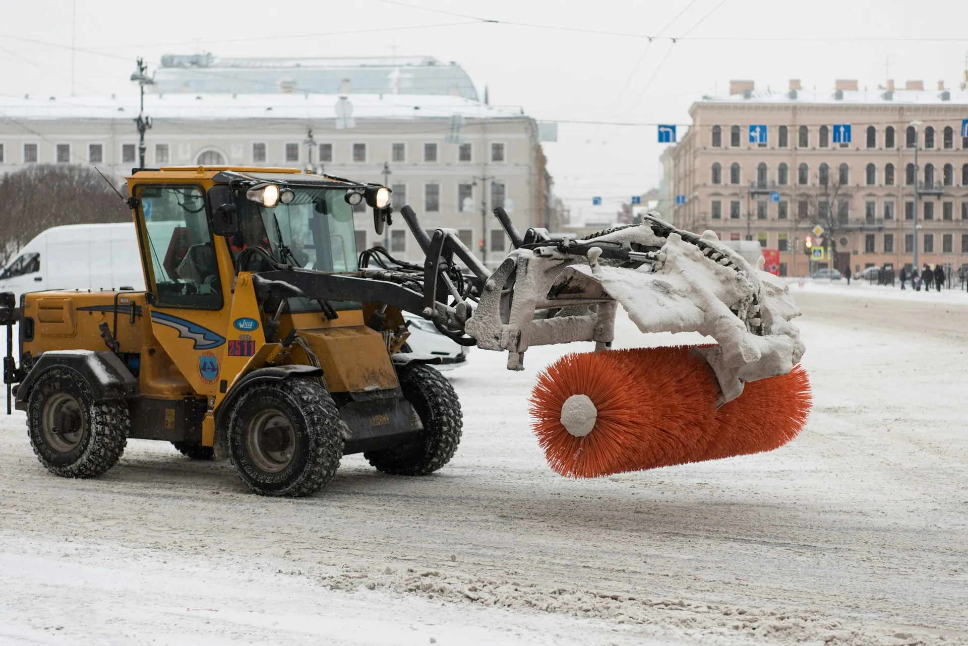 Snefejning på en vej